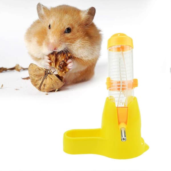 Hamster drikkeflaskeholder til kæledyr 125 ml gul dispenser