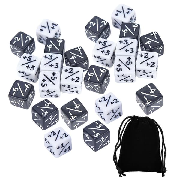 24x teller-terning D6 akryl for brettspill rollespill festutstyr
