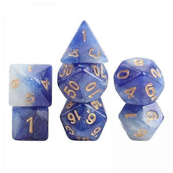 2x7x Polyhedral Dice Party Game för bord mörkblå 4 Pcs