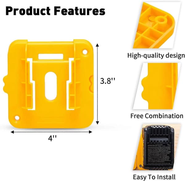10-pak Batteriholder til Dewalt 20V 60V Batteri Dockholder Passer til DCB200 DCB203 DCB205 DCB206 Batterier