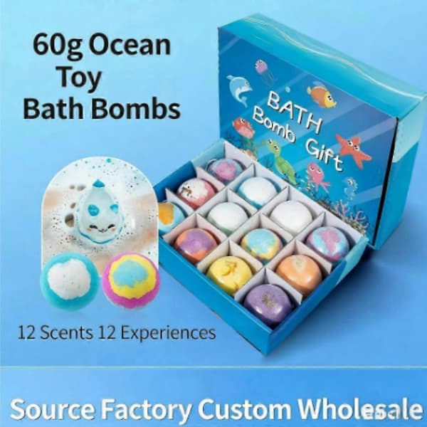 2026 Nytt 12-pack badbombs-presentkit, färgglada bubbelbadbomber Aromaterapi Spa-set Påskpresent för barn pojkar flickor