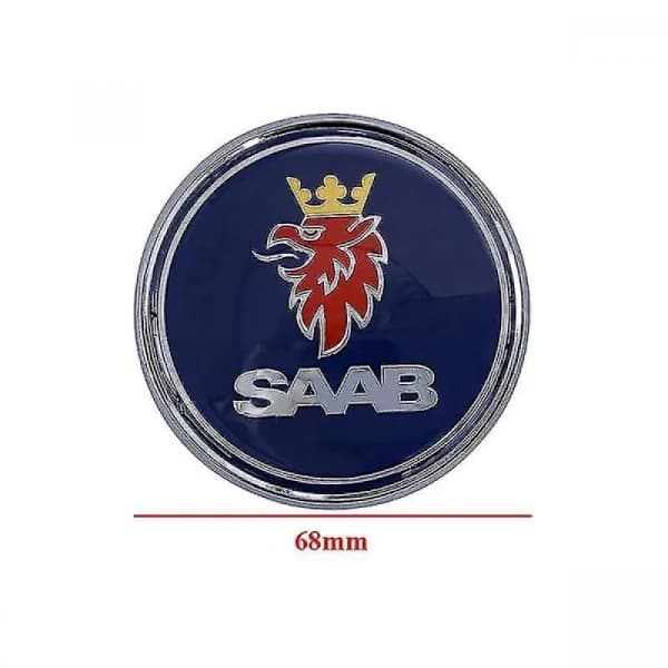 2 stk karbonfiber bil panserlogo bagasjerom emblem for Saab 68mm