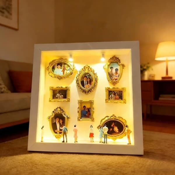 Miniature Photo Frame with LED Light - DIY Mini Museum Memory Frame