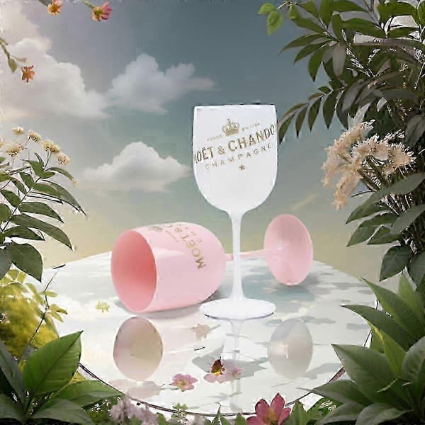 2 stk. 480 ml plastikkroner rødvinsglas, hvidt champagneglas til festligheder