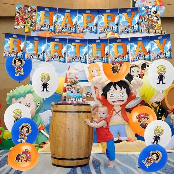 ONE PIECE Tema Bursdagsdekorasjon Engangsservise Party Banner