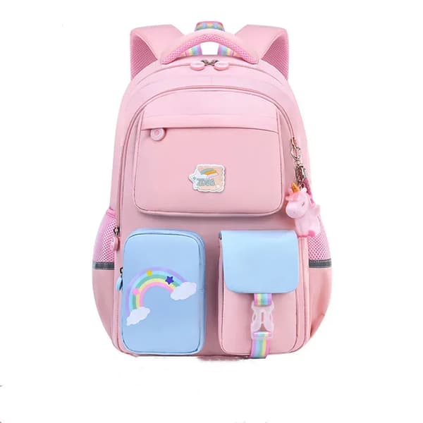 Lättviktig skolryggsäck för pojkar och flickor Blue small backpack(double layer)