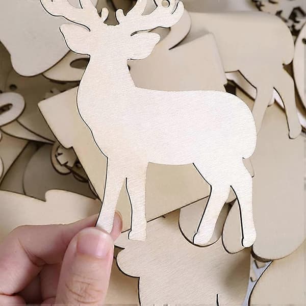 DIY Træflis Blank Julevedhæng til Juleophæng 2 Sæt
