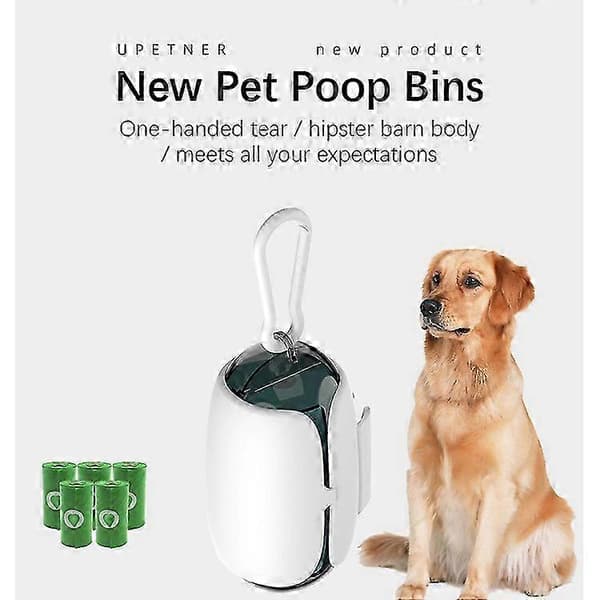 Bionedbrydelige hundeposer med dispenser White