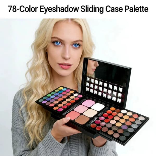 Makeup bakke 78 farve øjenskygge push pull kombination makeup bakke concealer læbestift