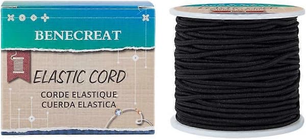 2,5 mm Sort Elastisk Snor 38 Yard Stretch Tråd Perlesnor Stofsnor Reb til DIY Håndværk Armbånd Halskæde [DB]