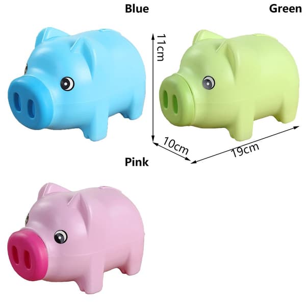 Sparkasse Tecknad grisformad spargris blå blue 10cmx8cmx9.5cm