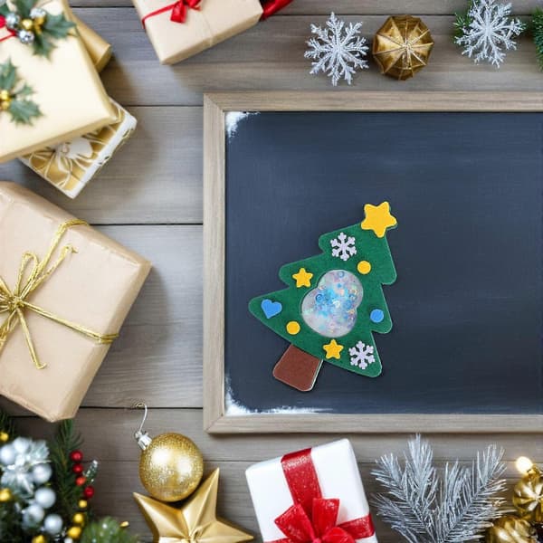 DIY Juleophæng 4 stk. Julemandstræ-pyntesæt i fiberdug