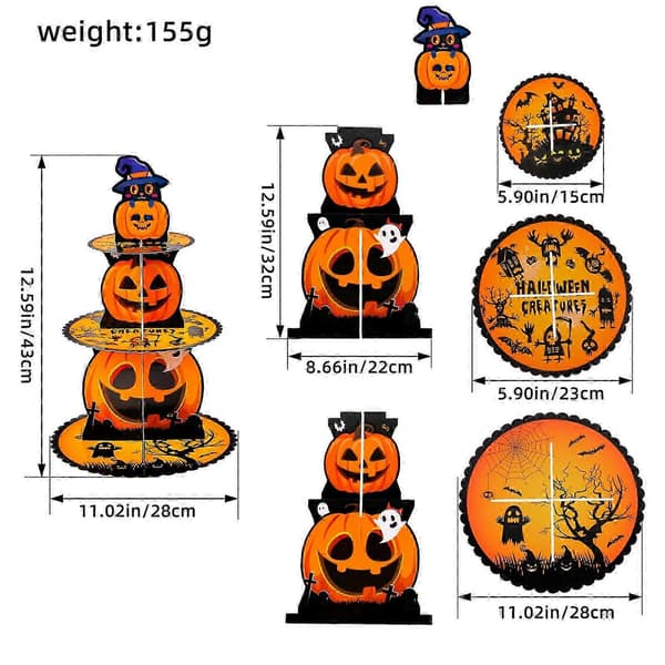 Elegant Flerlags Kageudstillingsholderbase til Halloween Bageentusiaster