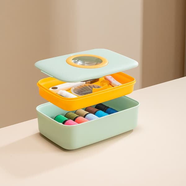 Sewing Box with Sewing Accessories, Professional Portable Sewing Set, DIY Premium Sewing Accessories Storage Box with Scissors, Threads, Needles, etc.
