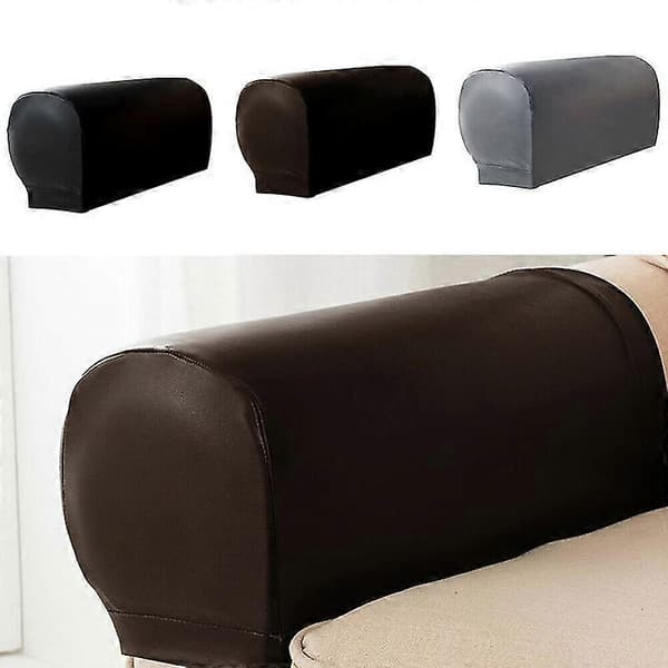 2 stk PU Lær Sofaarmlensbeskyttere Stretch Vanntett For Sofastol