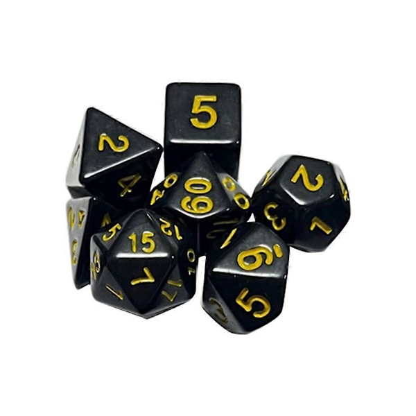 7 stk. DND-terninger Polyhedral terningesæt Sort-D&D-terninger MTG-rollespilsterninger Gul
