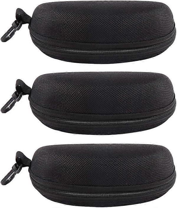 3-pack solglasögonfodral med dragkedja och bältesklämma