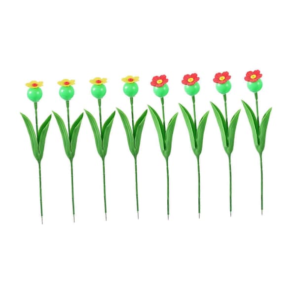 Bivandingsstation, vandfoderautomat, nem at installere, blomsterfigurer, fuglefoderautomat 8Pcs
