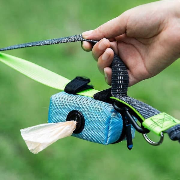 Mini hundepose-dispenser til affaldsposer til kæledyr + holder til opsamlingsposer Blue
