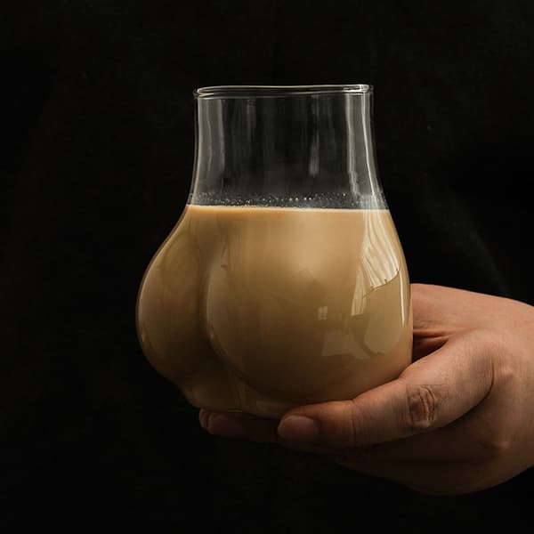 Iskaffekopp e Butt Glass 450ml Glas Morsom kaffekopp Dr