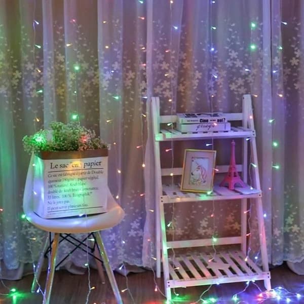 VOLTRONIC Valoverho 3x3m, Monivärinen, 300 LED, sisä- ja ulkokäyttöön Staattinen
