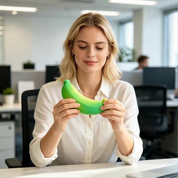 2 st simulerade banan-klämleksaker – långsamt återgående – för ångestlindring C