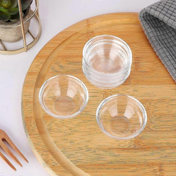 6 stk. glasspuddingkopper Små klare dessertbeholdere Kjøkkenforberedelse