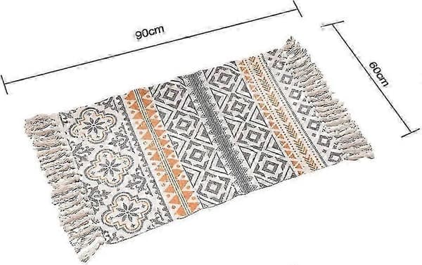 boho badeværelsestæppe løber, bomuldsvævede kvaster bademåtte 60*90cm