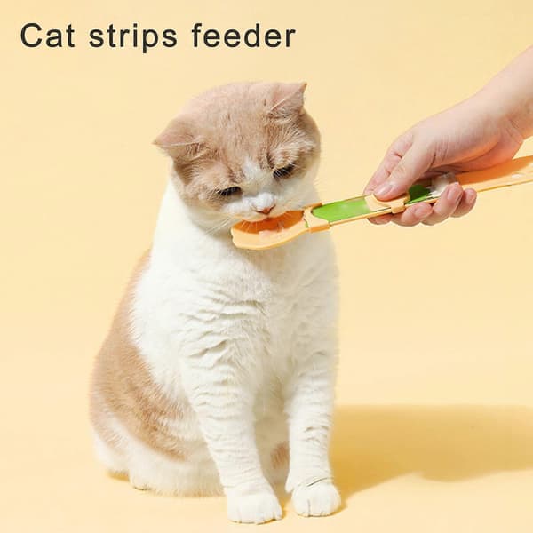 Fodersqueezer til katte, godbids-squeezer, vådfoder-dispenser, fodringsske, 3 stk. gul Yellow