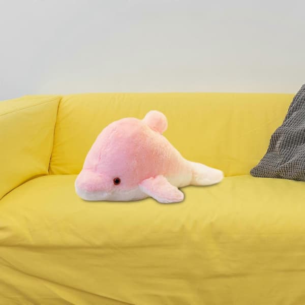 Lysande Plyschleksak Docka Kudde Delfin Docka Heminredning Söt Sovande normal pink