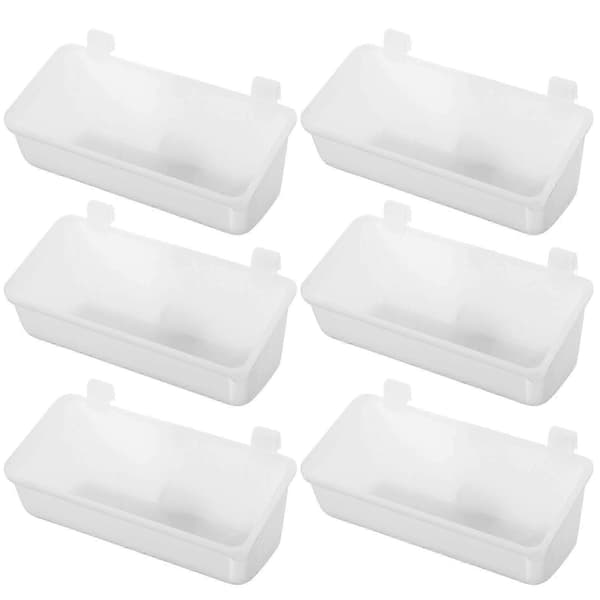 Hundeskål til kæledyrsbur, hængende foderstation til opbevaring, 6 stk. tyk plastbeholder