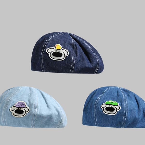 Stjerne Beret med Metal Charm Malerhat Britisk Cabbie Hat til Efterår Vinter Modehat til Daglig Brug Cabbie Hat D mørkeblå D mark dark blue