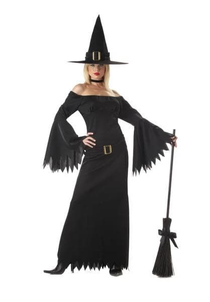 Elegant heksekostyme Halloween Svart M