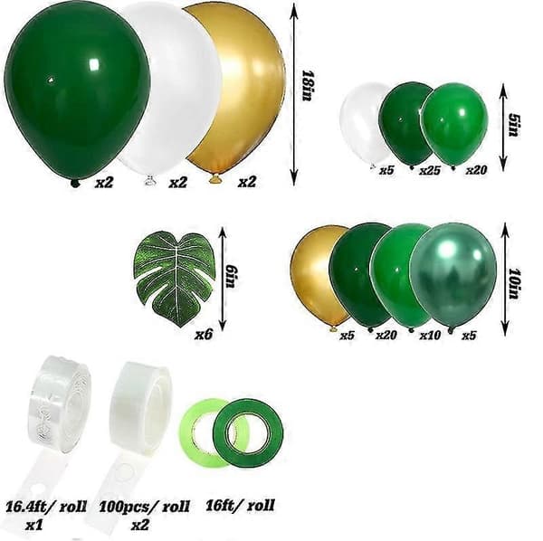 140 st ballonger kransbåge kit båge tropiska temadekorationer