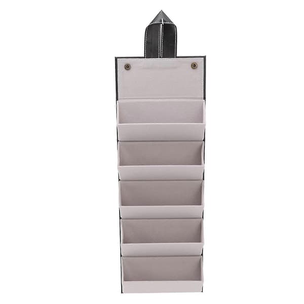 Solbrille Organizer Etui Multifunktionelt Flere Rum PU Læder Rejsebrilleetui Opbevaring til Briller Smykker Sort