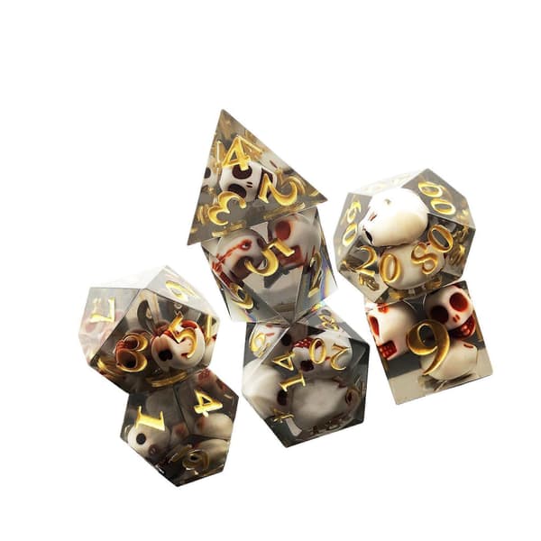 7x polyhedrale terninger D4-D20 terning, til bordspil festgaver Black