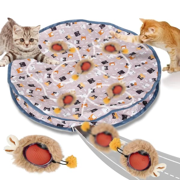 Interactive Cat Toy Ball, Automatic Interactive Cat Toy, Interactive Cat Toy Mat, 2 in 1 Interactive Cat Toy for Hunting