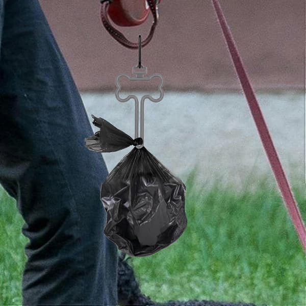 Hundeposeholder, bærbar letvægts dispenser til hundeposer, grå