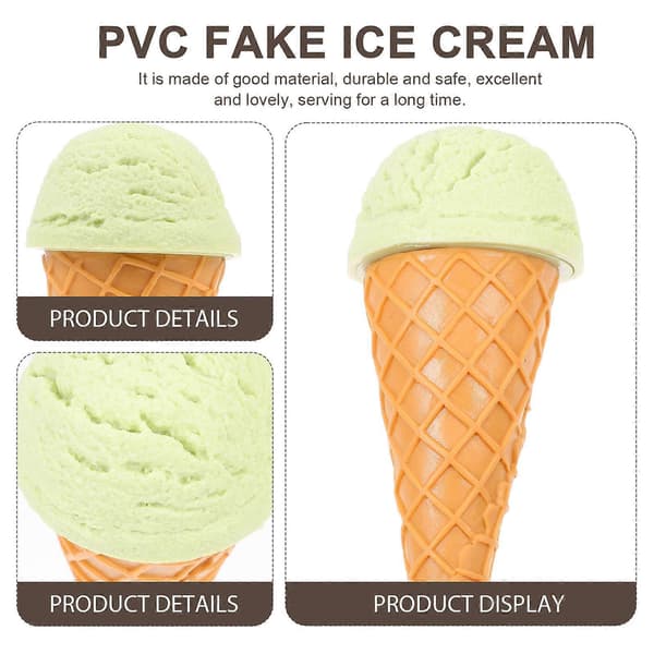 Iskremleketøy PVC Kunstig Iskremkjeks for Dekor