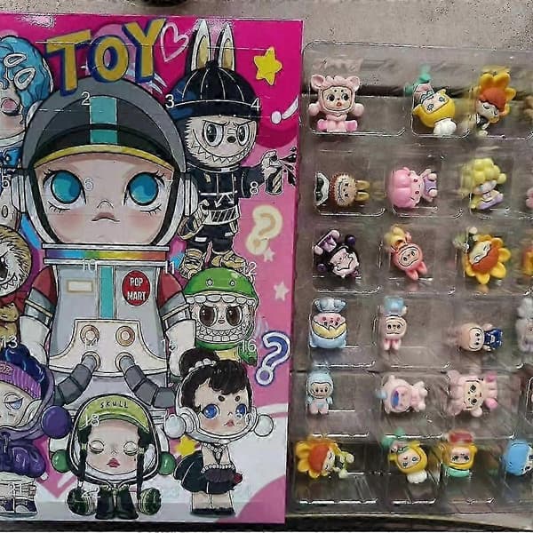 Pop Mart Julekalender 2024 med 24 Blind Box Legetøjsoverraskelser Y