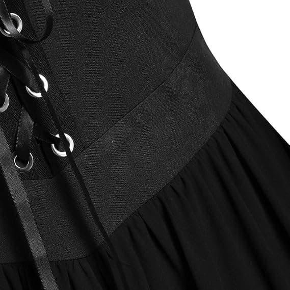 Halloweenkostume til kvinder, gotisk kostume, voksen vampyrkjole sort Størrelse M sort