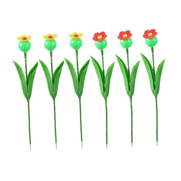 Bivandingsstation, vandfoderautomat, nem at installere, blomsterfigurer, fuglefoderautomat 6Pcs