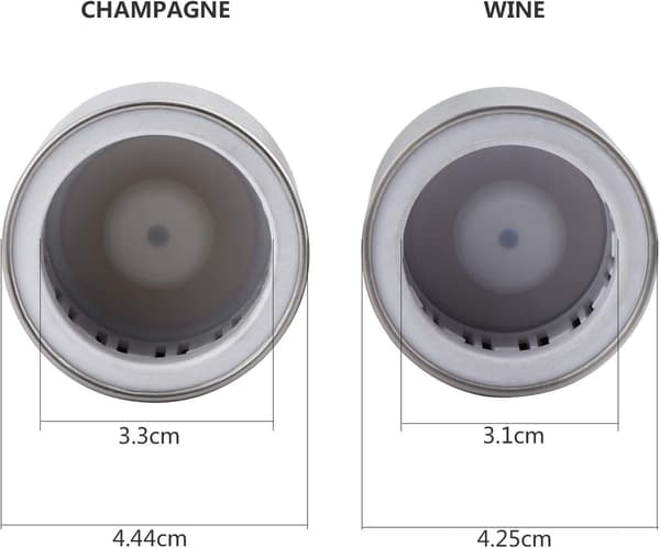 4 stk. vinstoppere og champagnepropper i rustfrit stål
