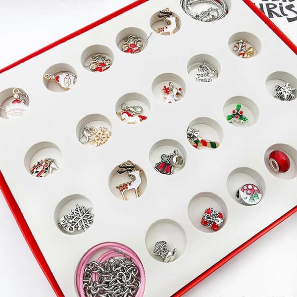 Jule Nedtællingskalender Blind Box Diy Håndværksmaterialer Smykkesæt Mt