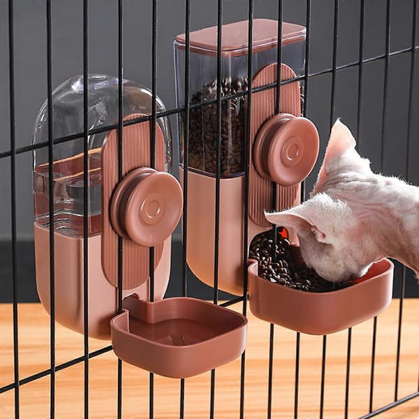 Kæledyrsfoder- og vandautomat Selvdispenserende tyngdekraftsfodring Automatiske foderautomater 850ml foder 800ml vand Hundekatte madskål GN1