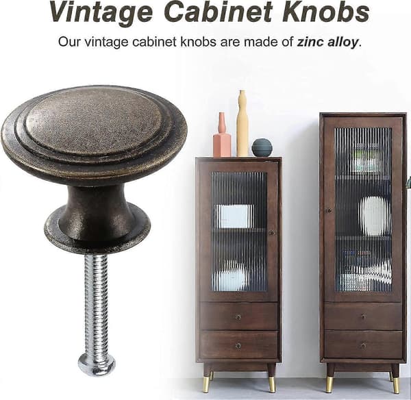 24 Vintage Cabinet Knobs. Chic Drawer Handles. Antique Style Kitchen Cabinet