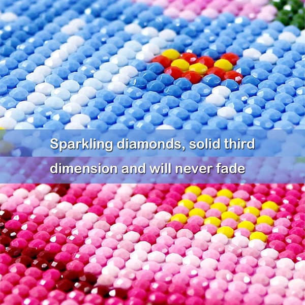 5D 30x40cm Diamantmaling Blomster, DIY Diamantmalingssett for Voksne