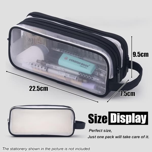 Pennfodral, transparent pennfodral, pennfodral kontor pennfodral Black