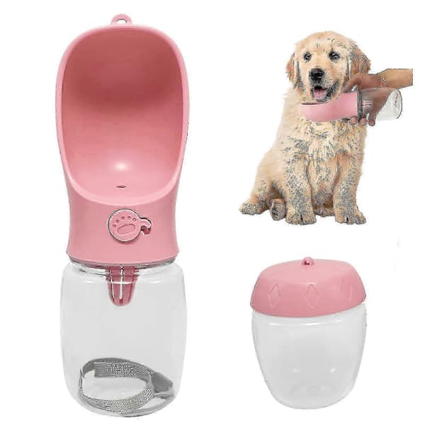 Lækagesikker bærbar hundevandflaske Pink