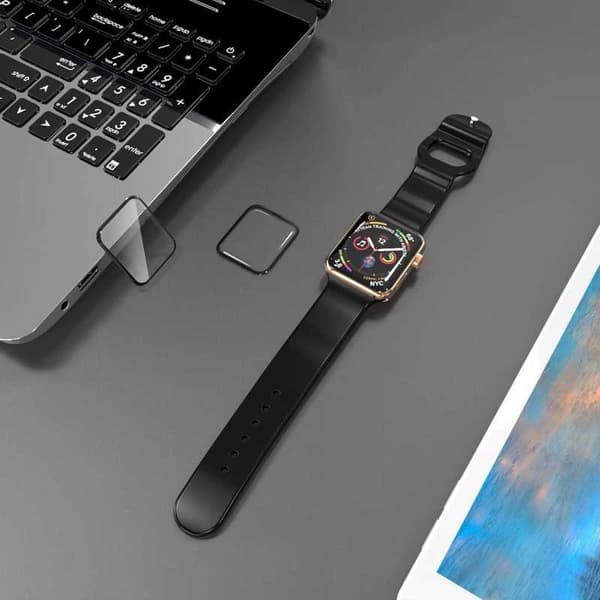 2-PACK Apple Watch Series 7 45mm FullFrame 3D Flexibelt glas 0.26mm 7H Transparent transparent
